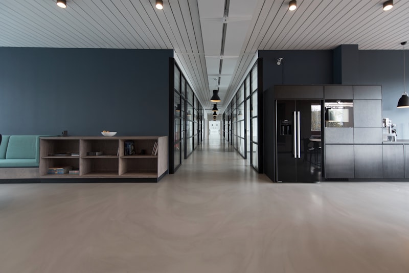 Open-plan Grade-A office floor with workstations